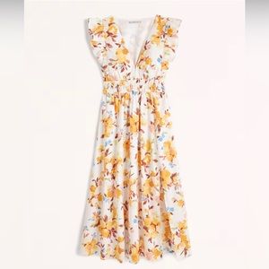 NWT Abercrombie Flutter Sleeve Midi Dress